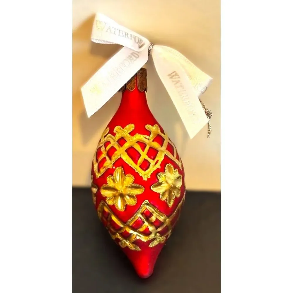 Waterford Christmas Ornaments Yuletide Memories Red Glass limited edition set